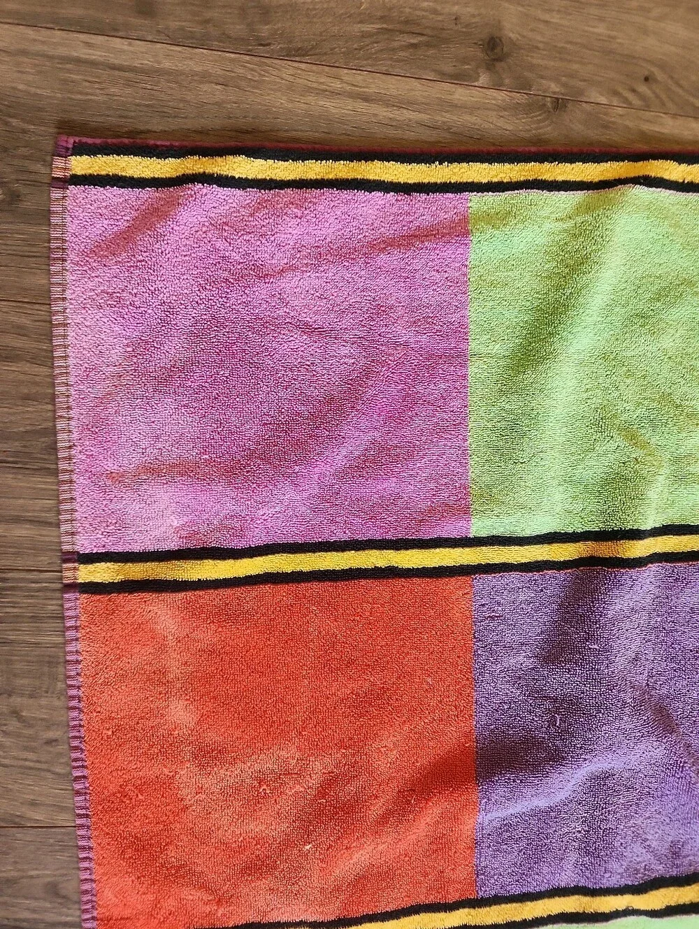 Gramercy Colorblock Bath Towel Brastilo Checked Beach 100% Cotton Brazil Vintage